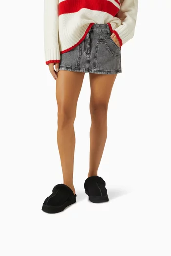 Disquette Fur Flatform Slippers