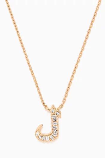 XS Oula Arabic Letter 'Lam' Diamond Pendant Necklace in 18kt Gold