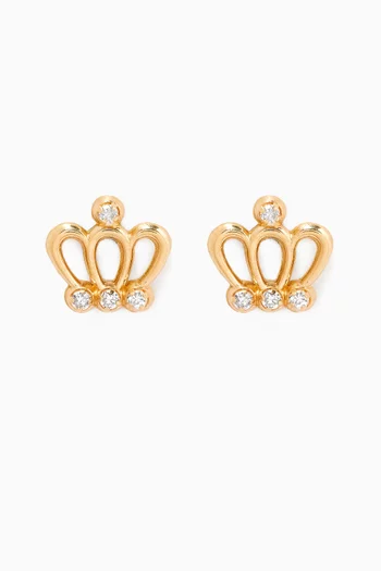 The Crown Diamond Earrings in 18kt Gold