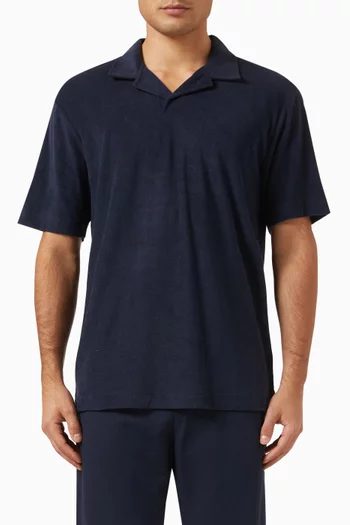 Towelling Polo Shirt in Cotton