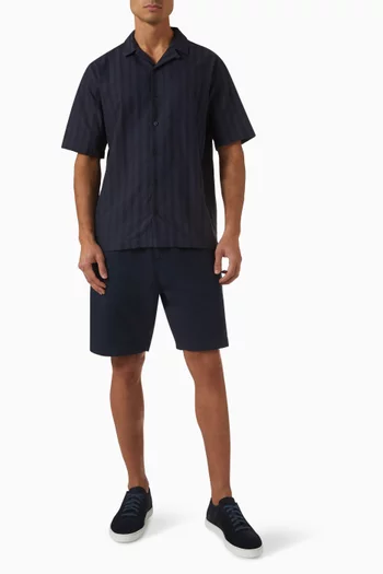 Drawstring Shorts in Cotton-linen Blend