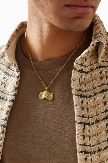 قلادة ماجيك كاربت فضة إسترلينية مطلية بالذهب