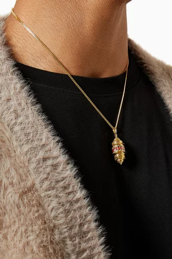 قلادة ماجيك لانترن فضة مطلية بالذهب