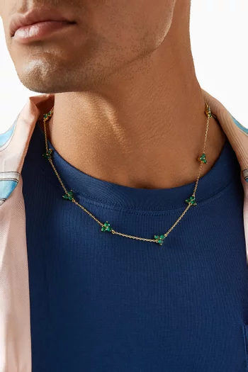 قلادة كومو فضة إسترلينية مطلية بالذهب