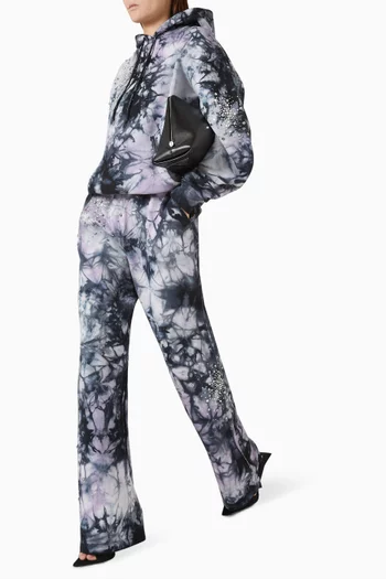 Embellished Tie-dye Jogger Pants in Cotton Jersey