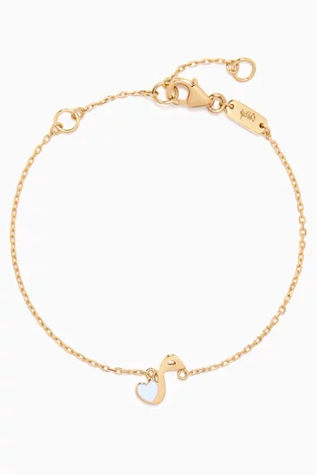 سوار بحلية قلب وحرف "م" ذهب أصفر عيار 18