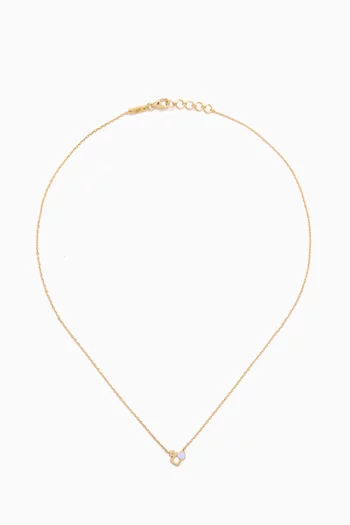 Arabic Letter 'Ein' Heart Charm Necklace in 18kt Yellow Gold