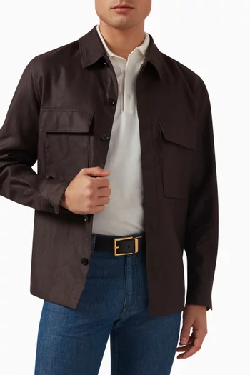 Astory Reversible Belt in Grained Leather