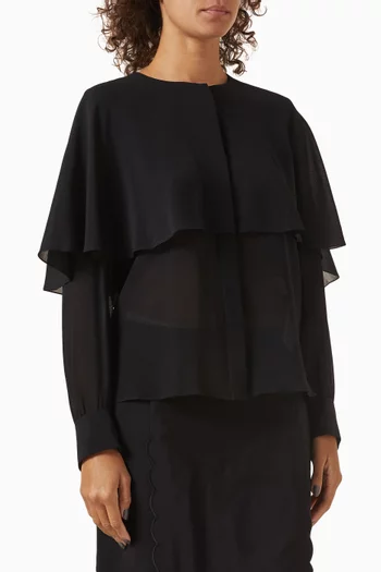 Cape Blouse in Organic Silk-georgette