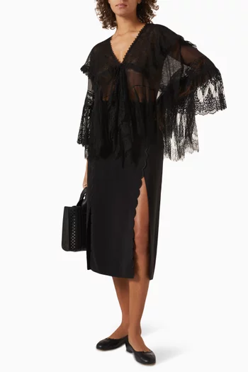 Fluid Sheer Lace Top in Silk
