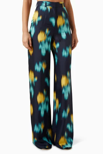 Printed Wide-leg Pants in Silk