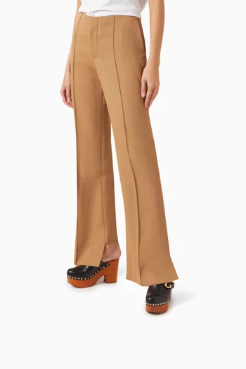 Jeannette 60 Wedge Clog Mules in Leather