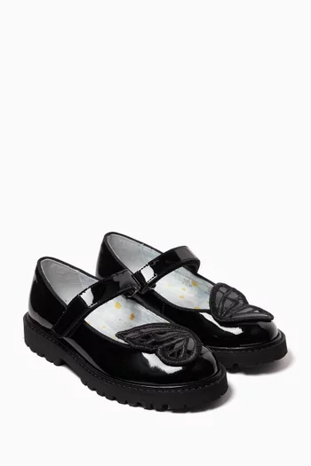 Butterfly Mary Jane Flats in Patent Leather