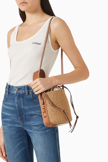 Small Woody Woven Basket Bag