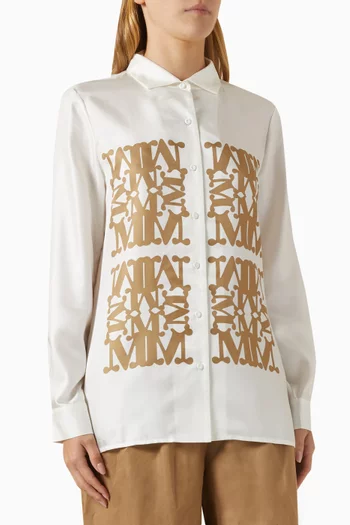 Legno Printed Shirt in Silk-twill