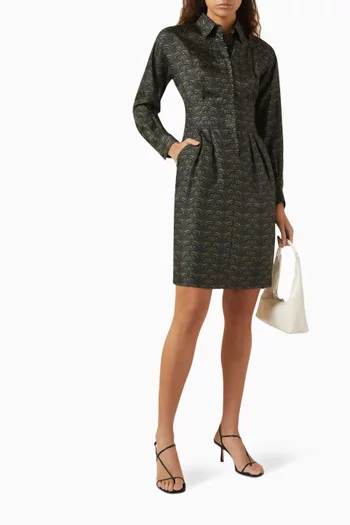 Panfilo Printed Midi Shirt Dress in Silk-twill