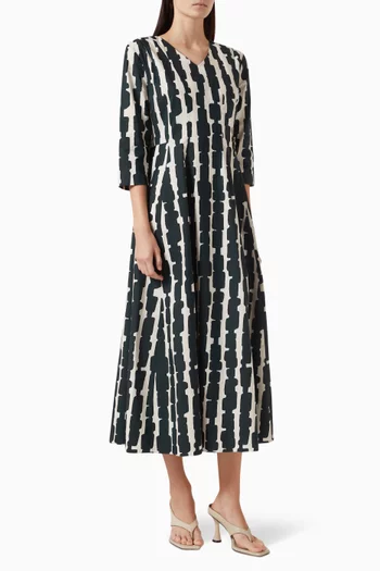 Evelin Printed Midi Dress in Cotton