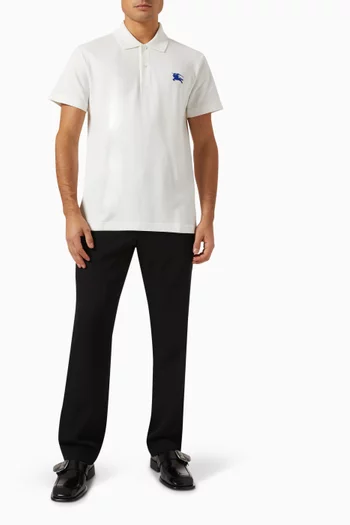 Embroidered Equestrian Knight Polo Shirt in Cotton