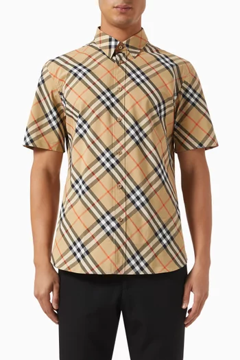 Check Shirt in Cotton Poplin