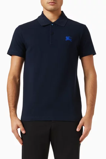 Embroidered Equestrian Knight Polo Shirt in Cotton