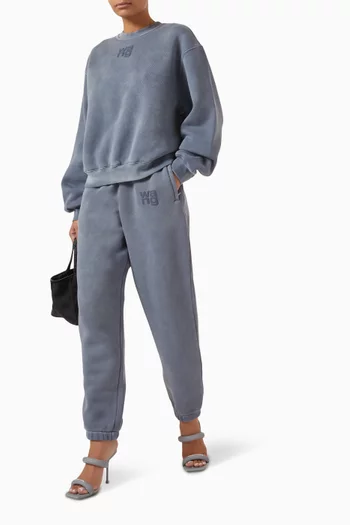 Puffed Logo Sweatpants in Cotton-terry
