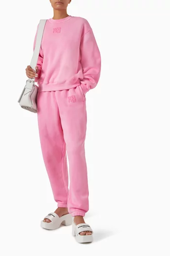 Puffed Logo Sweatpants in Cotton-terry