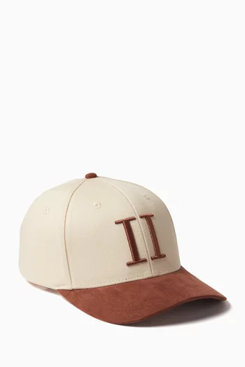 Baseball Cap in Cotton Blend & Suede