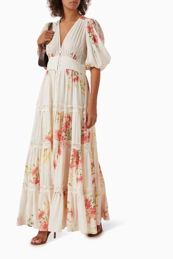 Tiered Dress in Cotton-slub