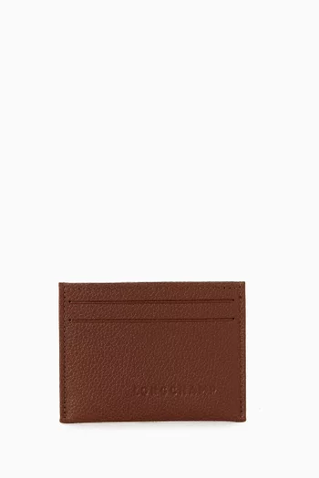 Le Foulonné Card Holder in Grained Leather
