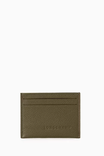 Le Foulonné Card Holder in Grained Leather