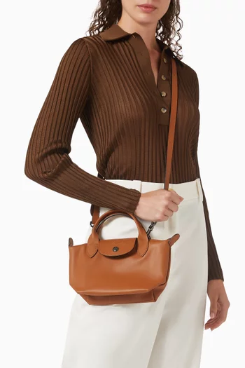 Mini Le Pliage Xtra Handbag in Leather