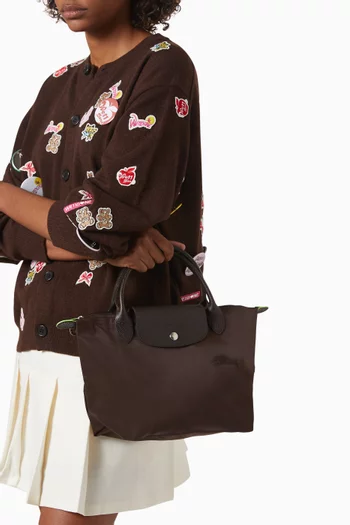 Small Le Pliage Green Tote Bag in Recycled Canvas