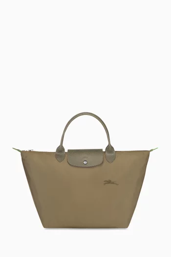 Medium Le Pliage Green Tote Bag in Recycled Canvas