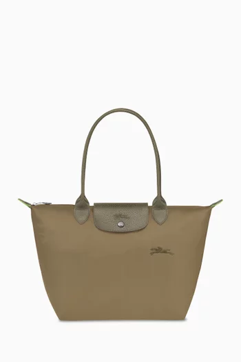 Medium Le Pliage Green Tote Bag in Recycled Canvas