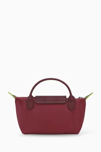 Mini Le Pliage Green Clutch in Recycled Canvas