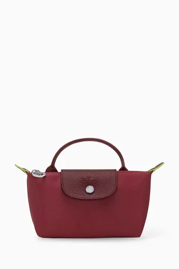 Mini Le Pliage Green Clutch in Recycled Canvas