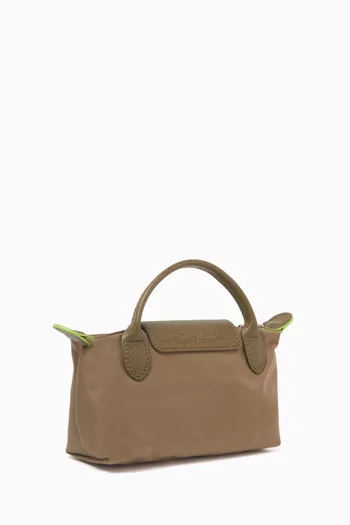 Mini Le Pliage Green Clutch in Recycled Canvas