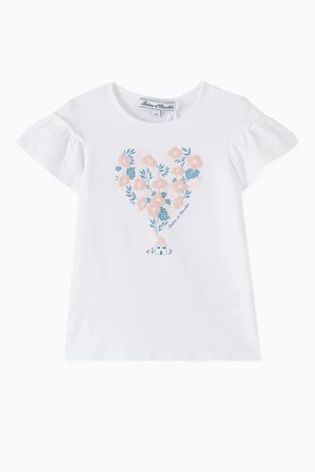 Graphic Heart T-shirt in Cotton-jersey