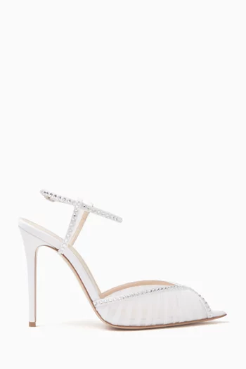 Katy 105 Crystal Sandals in Tulle