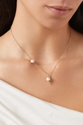Kiku Glow Pearl Necklace in 18k Gold
