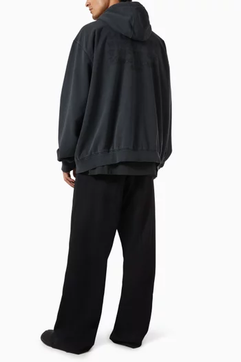 Embroidered Logo Hoodie in Cotton Fleece