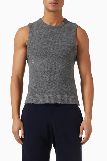 Summer Shetland Knit Tank Top in Wool-linen