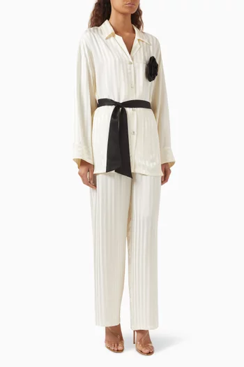 The Rose Oversized Pyjama Set in Satin