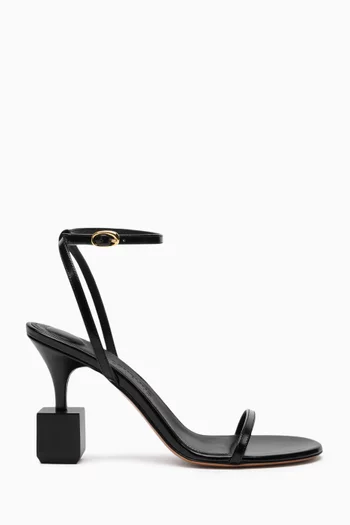 Bisou 90 Geometric Sandals in Leather