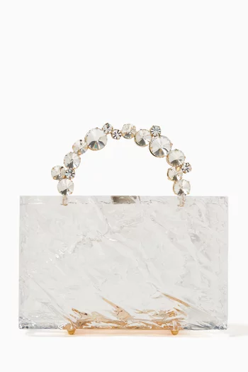 Leon Crushed Ice Top-handle Clutch Bag in Acrylic