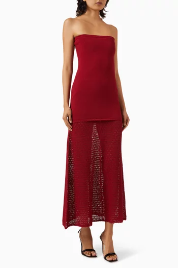 Romy Strapless Maxi Dress in Crochet