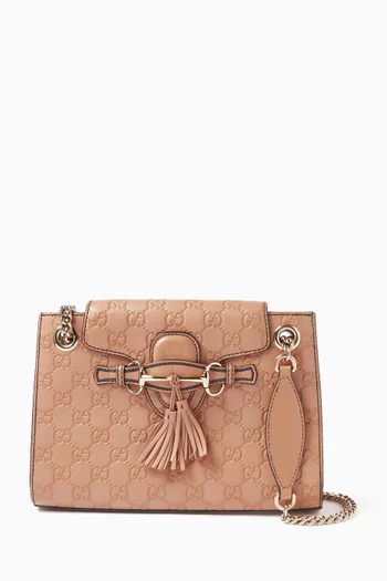 Small Emily Guccissima Chain Shoulder Bag in Leather