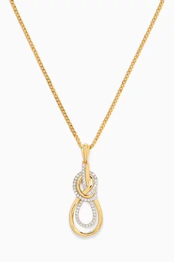 Knot-shaped Diamond Pendant Necklace in 18kt Gold