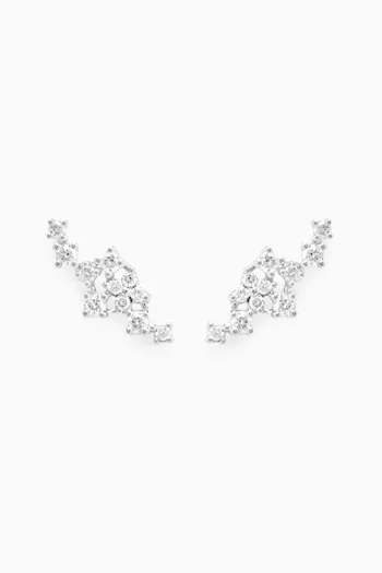 Butterfly Diamond Stud Earrings in 18kt White Gold
