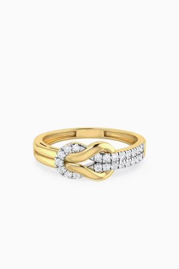 Knot Diamond Statement Ring in 18kt Gold
